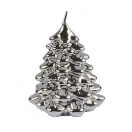 CANDLE CHRISTMAS TREE SILVER SHINY
