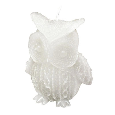 
                                                CANDLE WHITE OWL WITH GLITTER
                                                