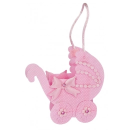 Коляска FAVOR текстильная, розовая