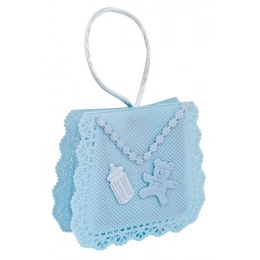 МАЛЕНЬКАЯ СУМКА ИЗ ТЕКСТИЛЯ СВЕТЛО-ГОЛУБАЯ