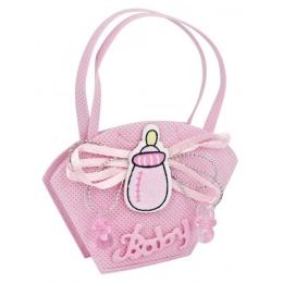Маленькая подарочная сумочка в виде розовой детской бутылочки
