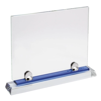 
                                                TARGA VETRO CON BASE BLU 240x190 mm
                                                