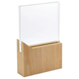 Стекло 130x130x15 мм с деревянной подставкой