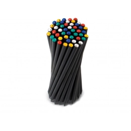 PVC-CASE WITH PENCILS CRYSTAL COLOURED