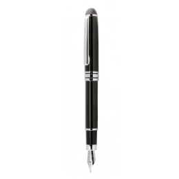 BLACK FOUNTAIN PEN - CHROMED d=13,5 mm