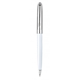 PEN METAL CHROMED/WHITE SHINY