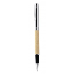 WOODEN ROLLER PEN CHROMED
