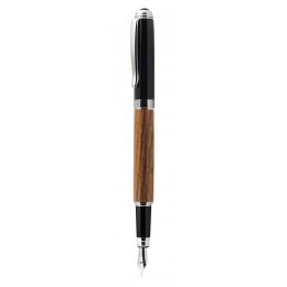 FOUNTAIN PEN IN WOOD AND BLACK METAL