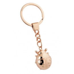KEYRING LADYBIRD GOLD AND PINK - NO BOX