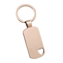KEY CHAIN HEART RECTANGULAR- ROSE GOLD