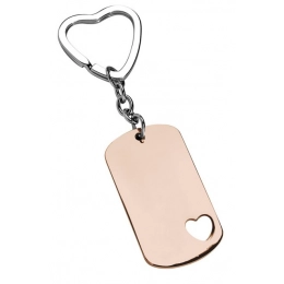 KEY CHAIN HEART HOLE-ROSE GOLD-NO BOX