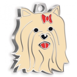 Адресник для собаки кремового цвета 