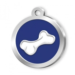 PET TAG ROUND BLUE BONE