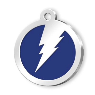 
                                            Адресник для питомца круглый синий 