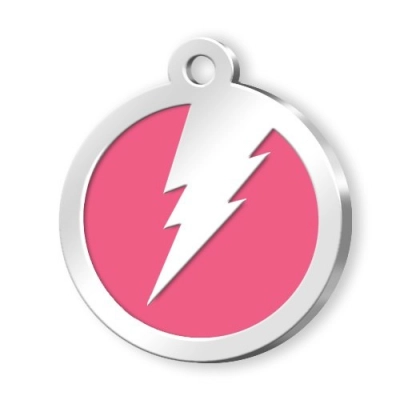 
                                                PET TAG ROUND PINK LIGHTNING
                                                