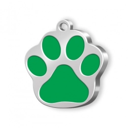 PET TAG SMALL PAW GREEN
