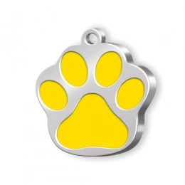 PET TAG SMALL PAW YELLOW