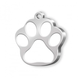 PET TAG SMALL PAW WHITE