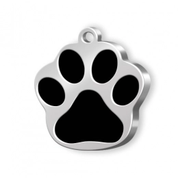PET TAG SMALL PAW BLACK