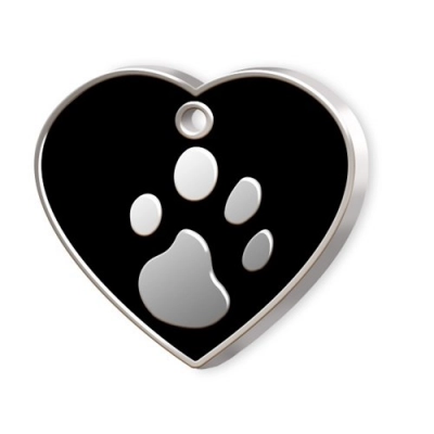 
                                            PET TAG BIG BLACK HEART WITH PAW
                                            