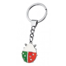 KEY CHAIN LADYBIRD GREEN/WHITE/RED