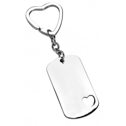 KEY CHAIN RECTANGULAR- HEART-SHAPED HOLE