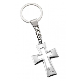 KEY CHAIN PERFORATED CROSS & CHRIST-NO B