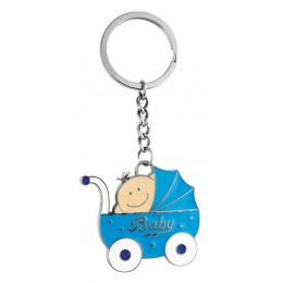 KEY CHAIN PRAM SKY-BLUE- NO BOX