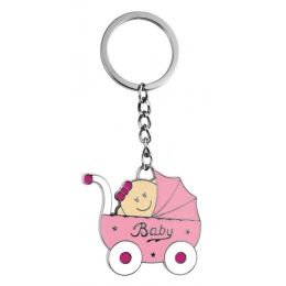 KEY CHAIN PRAM PINK - NO BOX