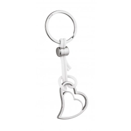 KEY RING HEART PVC WHITE - NO BOX