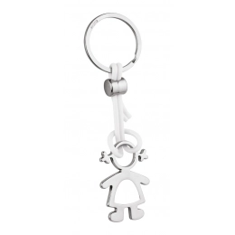 KEY RING LITTLE GIRL PVC WHITE