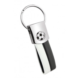 KEYCHAIN FOOTBALL PU WHITE/BLACK NO BOX