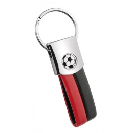 KEYCHAIN FOOTBALL PU RED/BLACK NO BOX