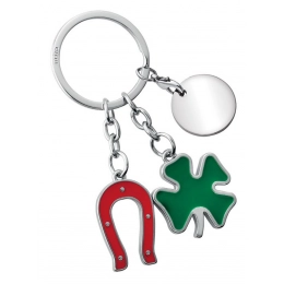 KEYCHAIN FOUR-LEAVE CLOVER HORSESHOE