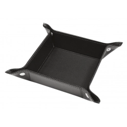 BLACK PU VALET TRAY 10x10 cm