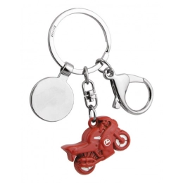 KEYCHAIN MOTORBIKE RED/WHITE-COIN