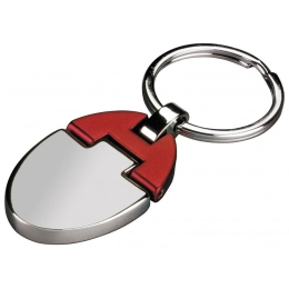 Брелок хромированный блестящий/красный