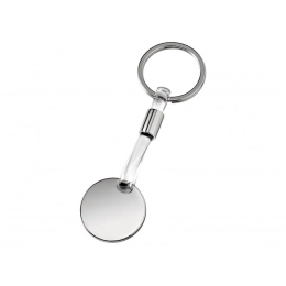 Брелок круглый хромированный из прозрачного ПВХ