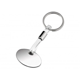 Брелок овальный хромированный из прозрачного ПВХ