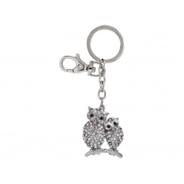 KEYCHAIN OWLS  WITH CRYSTALS - NO BOX