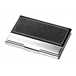 BUSINESS CARD CASE METAL - PU BLACK