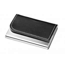 BUSINESS CARD CASE METAL - PU BLACK