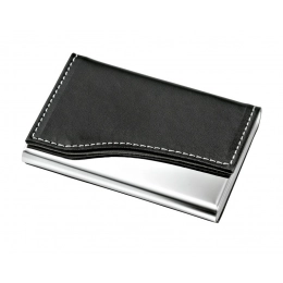 BUSINESS CARD CASE METAL - PU BLACK