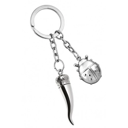 KEY CHAIN LADYBIRD AND HORN AMULET