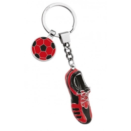KEY CHAIN FOOTBALL SHOE RED/BLACK