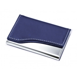 BUSINESS CARD HOLDER METAL - PU BLUE