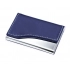 Визитница металлическая с покрытием из искусственной кожи, синяя Визитница металлическая с покрытием из искусственной кожи, синяя