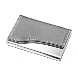 BUSINESS CARD HOLDER METAL - PU GREY