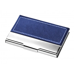 BUSINESS CARD HOLDER METAL - PU BLUE