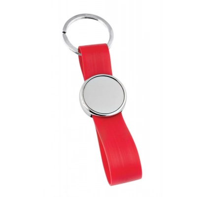 
                                            KEY CHAIN STRIPE PVC RED W/PLATE
                                            